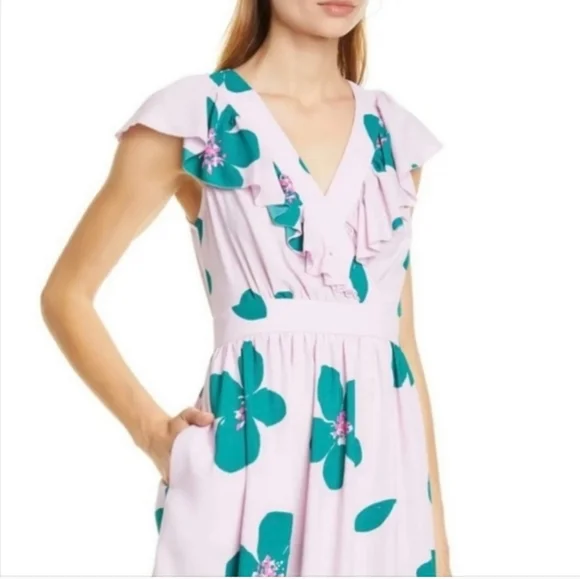 Kate Spade Grand Flora A-Line Dress in Mirage Pink Sz 6 - Picture 5 of 6